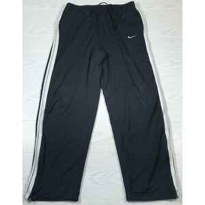 Nike Basketball Warm Up Pants Men XL Black Ankle Zip Mesh Breathable Gym Y2K
